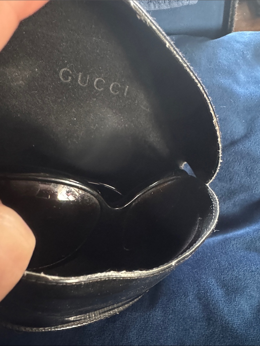 Gucci Black Oversized Sunglasses with Gray Lenses - Picture 9 of 9